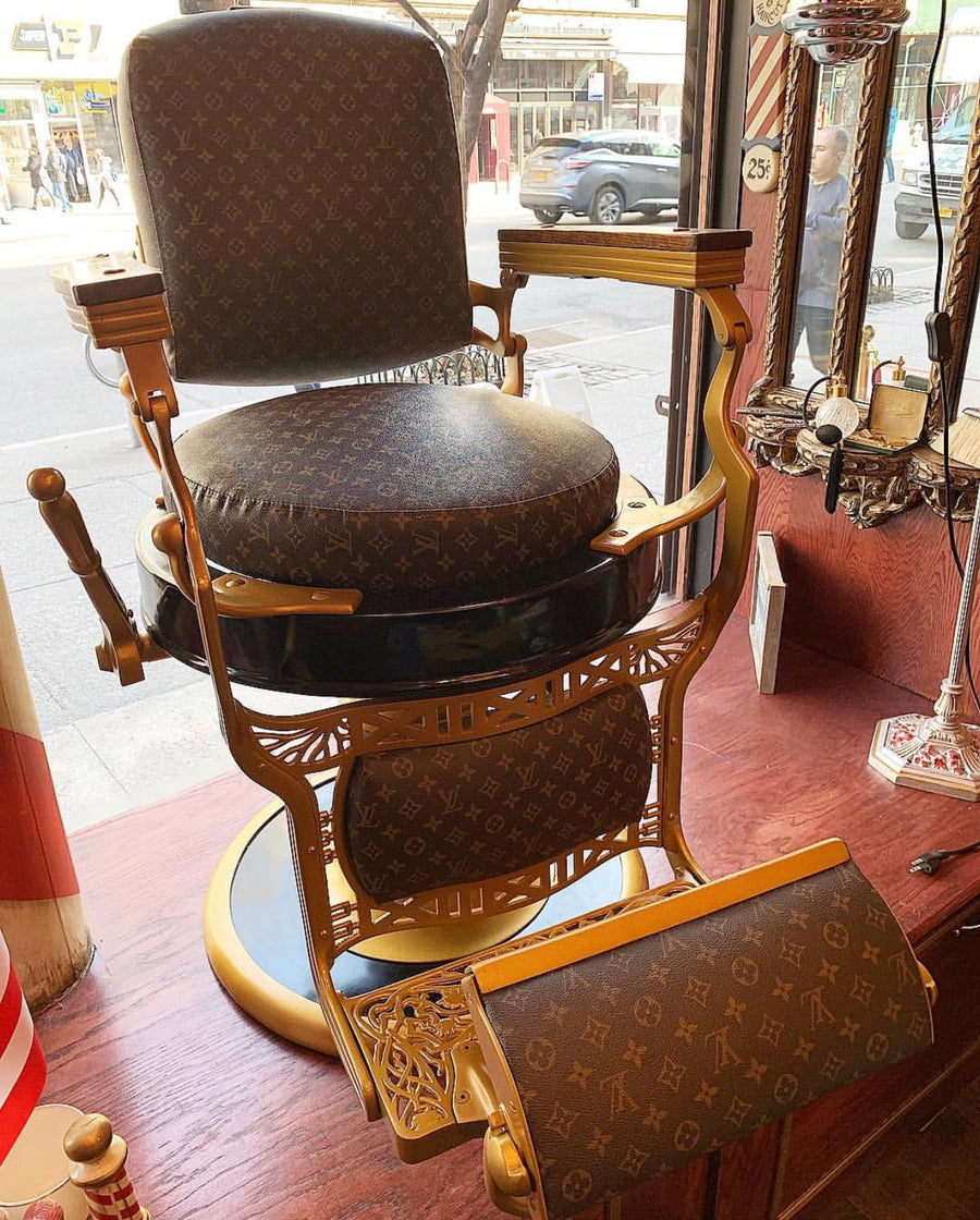NYC Barber Shop Museum Vintage Koken's Barber Chair Louis Vuitton by Arthur Rubinoff
