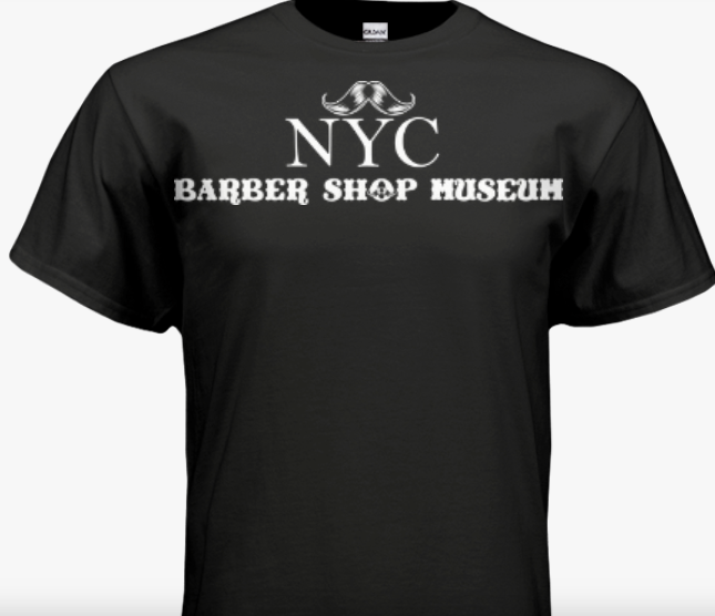 NYC Barber Shop Museum Donation T-Shirt by Arthur Rubinoff