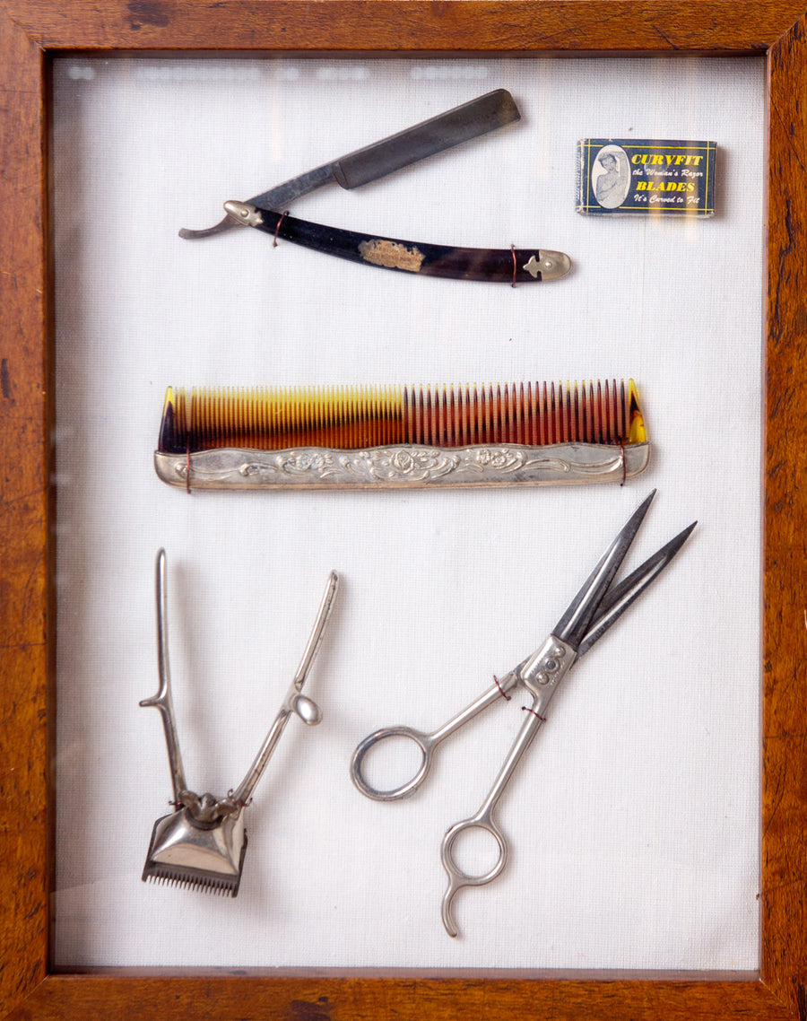Vintage Souvenir Set in a Frame #3