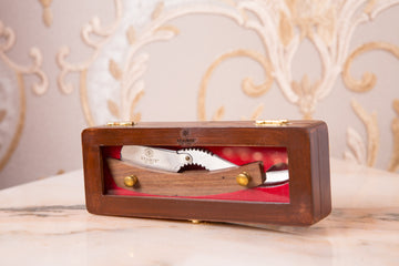 Wooden Handle Straight Razor by REAMIR